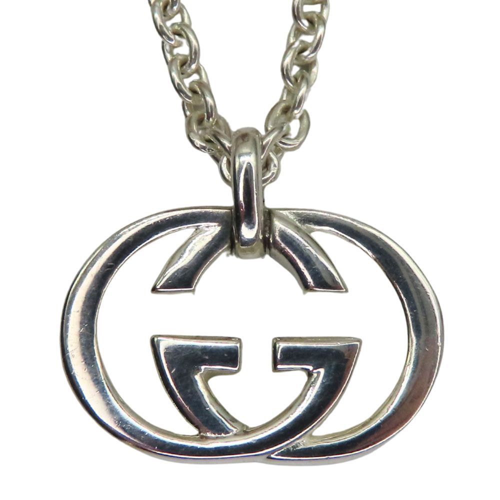 中古】GUCCI グッチ ネックレス インターロッキング Gペンダント 約25g