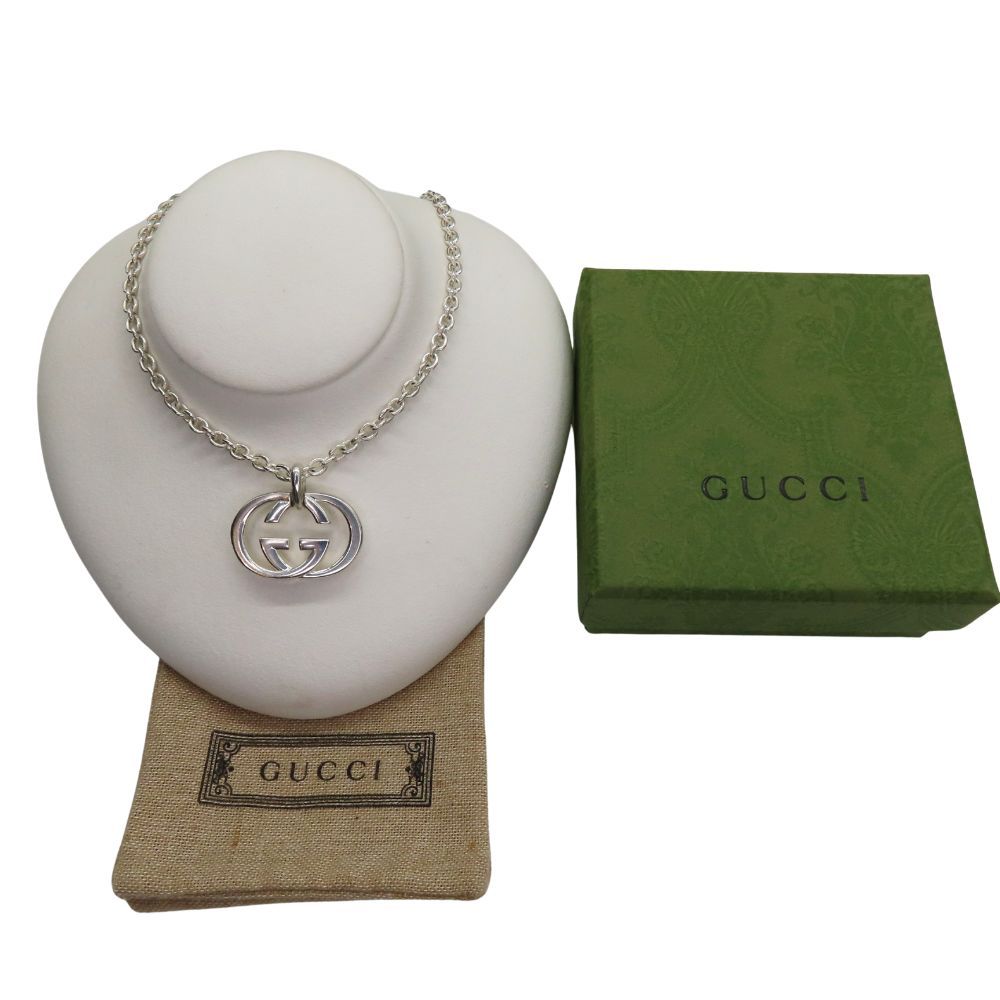 中古】GUCCI グッチ ネックレス インターロッキング Gペンダント 約25g