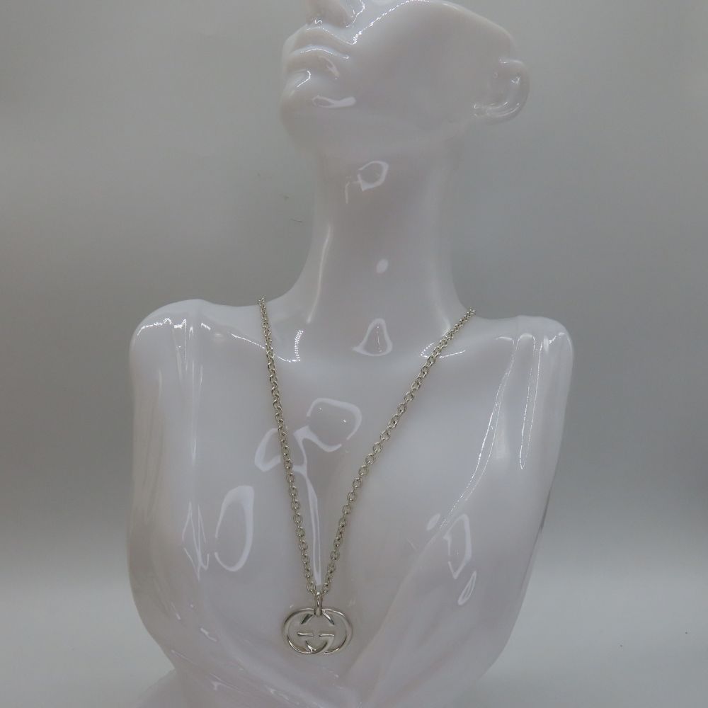 中古】GUCCI グッチ ネックレス インターロッキング Gペンダント 約25g