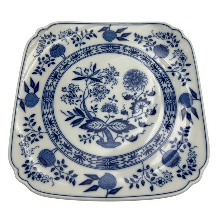 フッチェンロイター ブルーオニオン スクエアプレート24 cm＆コーヒー ペア 洋食器 カップ＆ソーサー 皿 W４