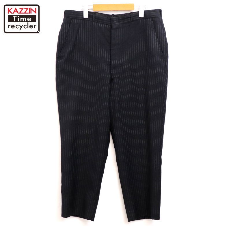 60s vintage ストライプ柄 テーパード ウール スラックスパンツ メンズ