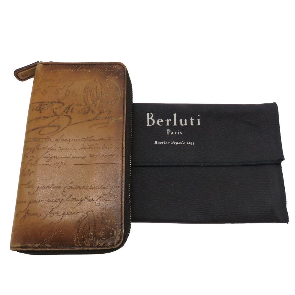 中古】BERLUTI ベルルッティ イタウバ カーフレザー スクリットレザー