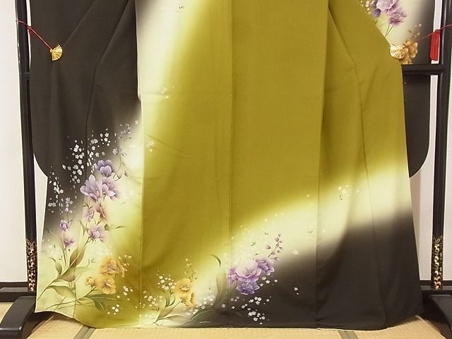 MO-00371 豪華振袖 草花文 暈し染め 銀彩 正絹 逸品 - メルカリ