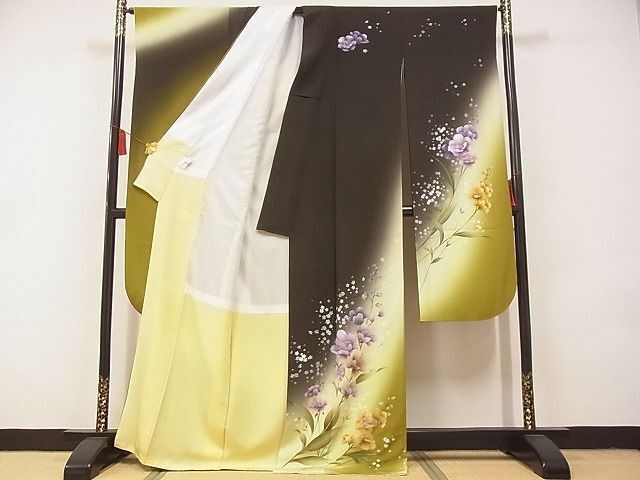 MO-00371 豪華振袖 草花文 暈し染め 銀彩 正絹 逸品 - メルカリ