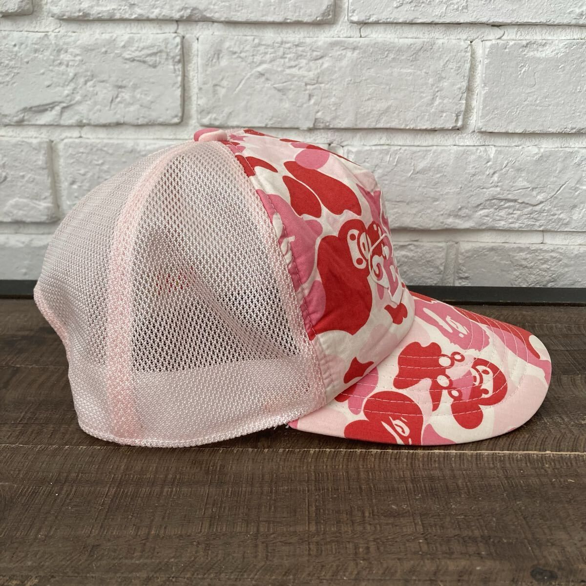 お昼寝 LISA ABC CAMO PINK メッシュキャップ a bathing ape BAPE APEE