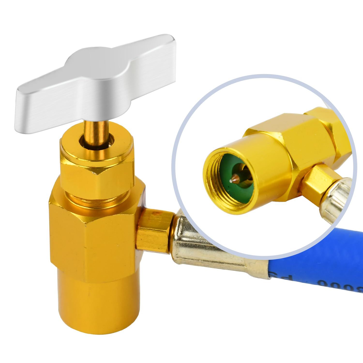 zmayastar R134a エアコン ガス チャージ ホース メーター付 車用 冷媒