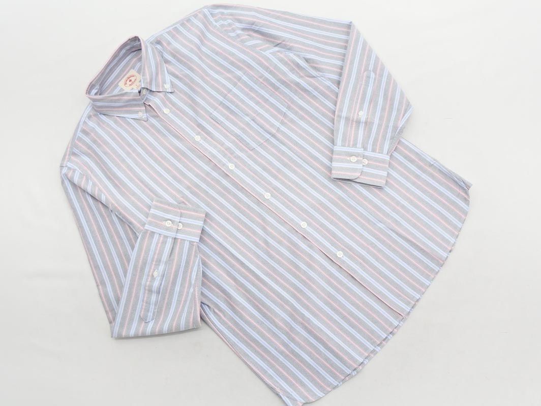BROOKS BROTHERS ブルックスブラザーズ ストライプ シャツ sizeS/グレーx青x赤  メンズ