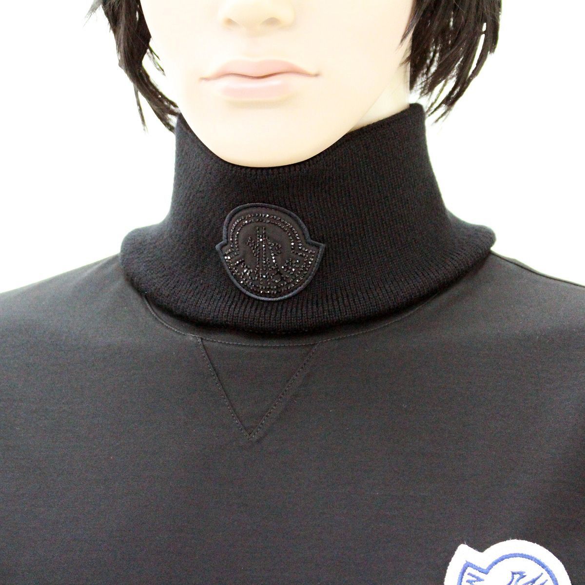 極美品　モンクレールグルノーブル ロゴ ネックウォーマー ブラック 16 MONCLER GRENOBLE モンクレール グルノーブル 3G00024 M1131