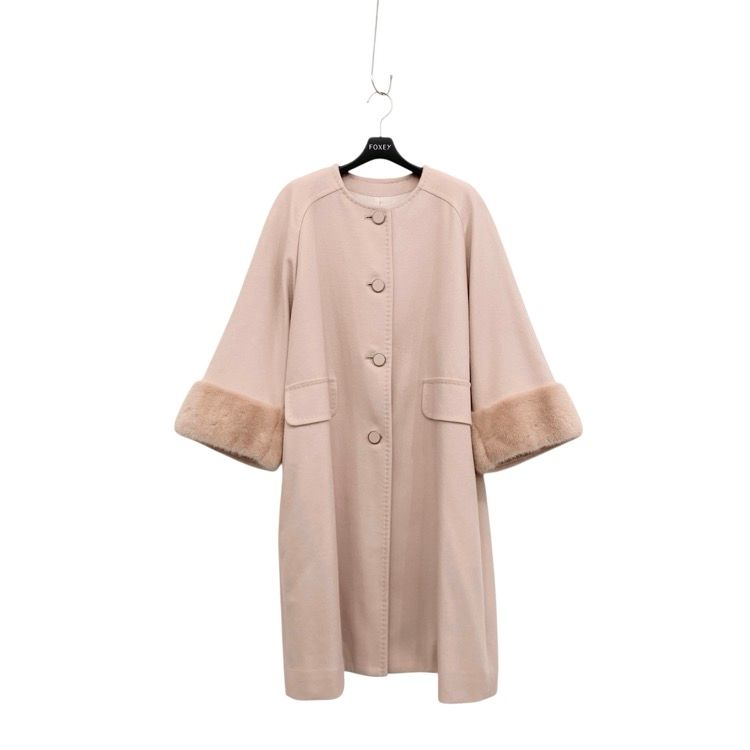 FOXEY フォクシー コート アリア カシミヤ ミンクファー ピンク