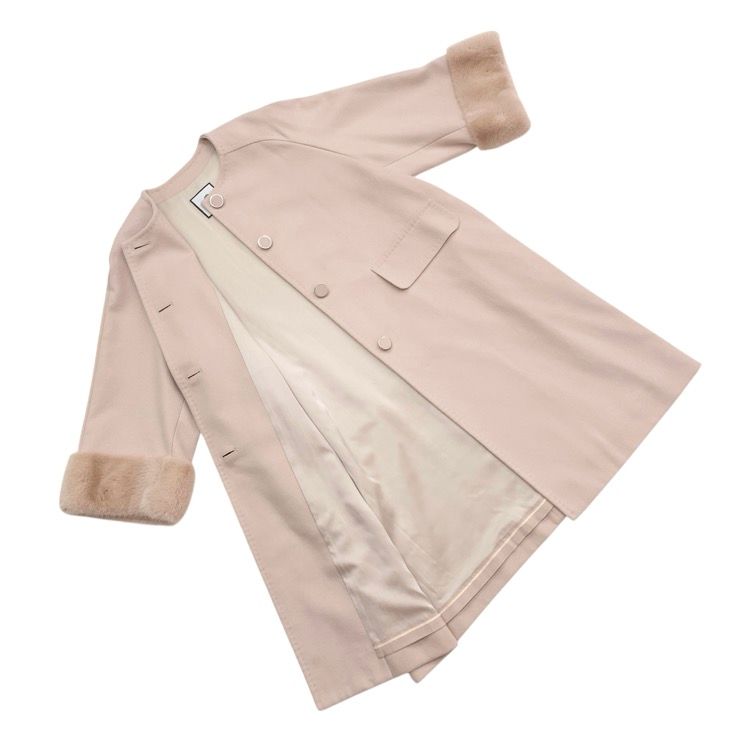 FOXEY フォクシー コート アリア カシミヤ ミンクファー ピンク