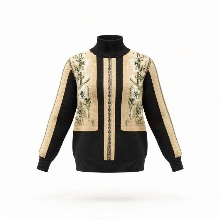 MURRAL ミューラル Framed flower knit sweater フレームフラワー