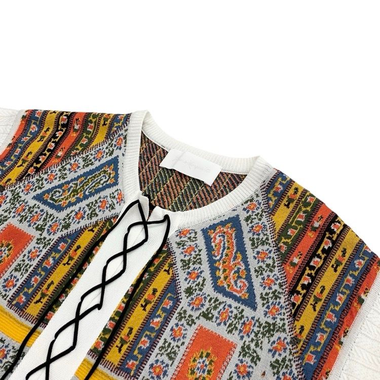 未使用品 Mame Kurogouchi マメクロゴウチ Lace-Up Knit Dress レース