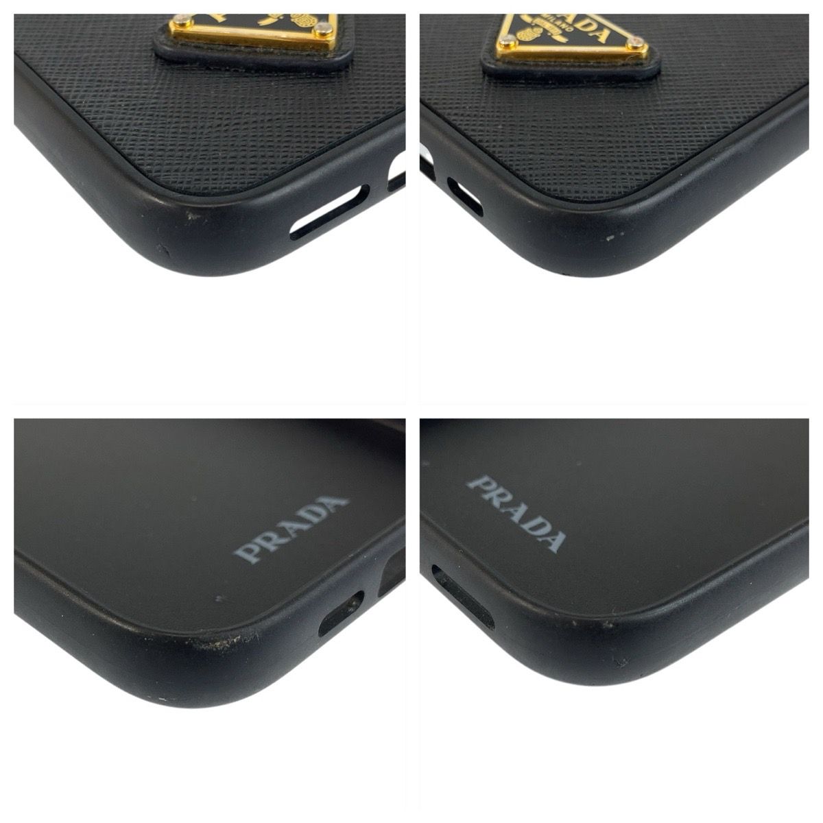 美品 PRADA プラダ サフィアーノ 三角ロゴプレート ブラック 黒