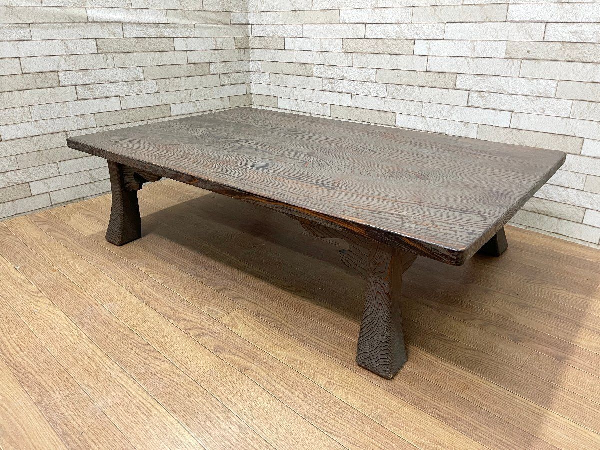 ○天然木 杉 120cm幅 座卓 ちゃぶ台 ローテーブル センターテーブル 文