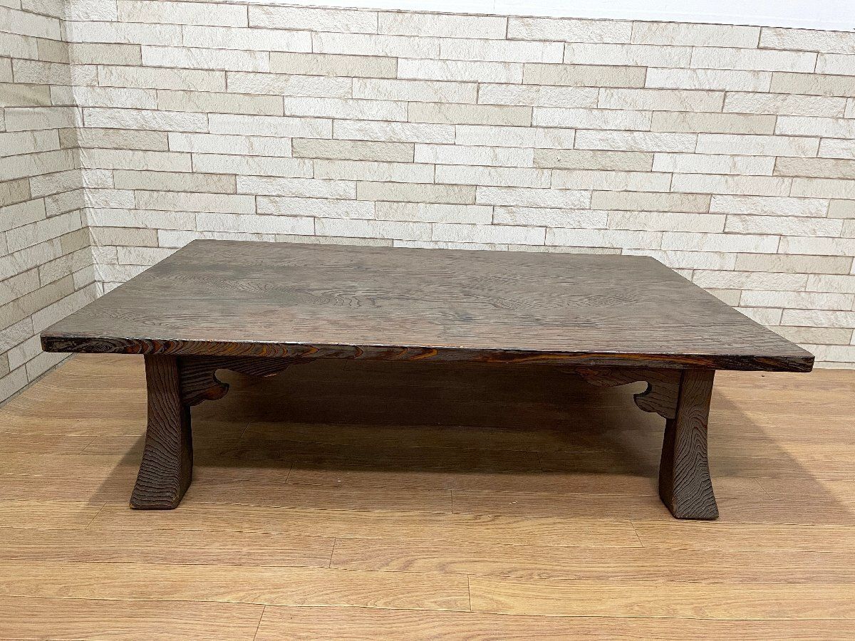 ○天然木 杉 120cm幅 座卓 ちゃぶ台 ローテーブル センターテーブル 文