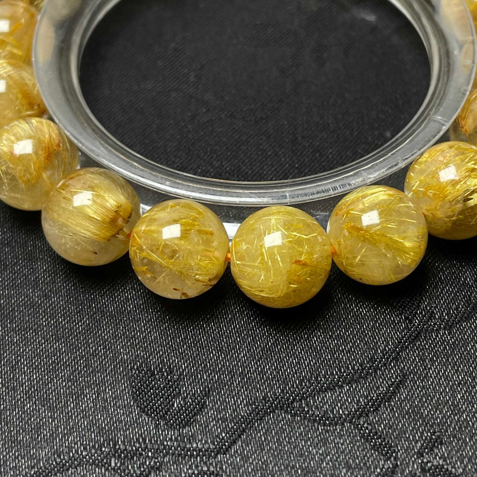 満鉱物天然タイチンゴールドルチルクォーツブレスレット天然石 