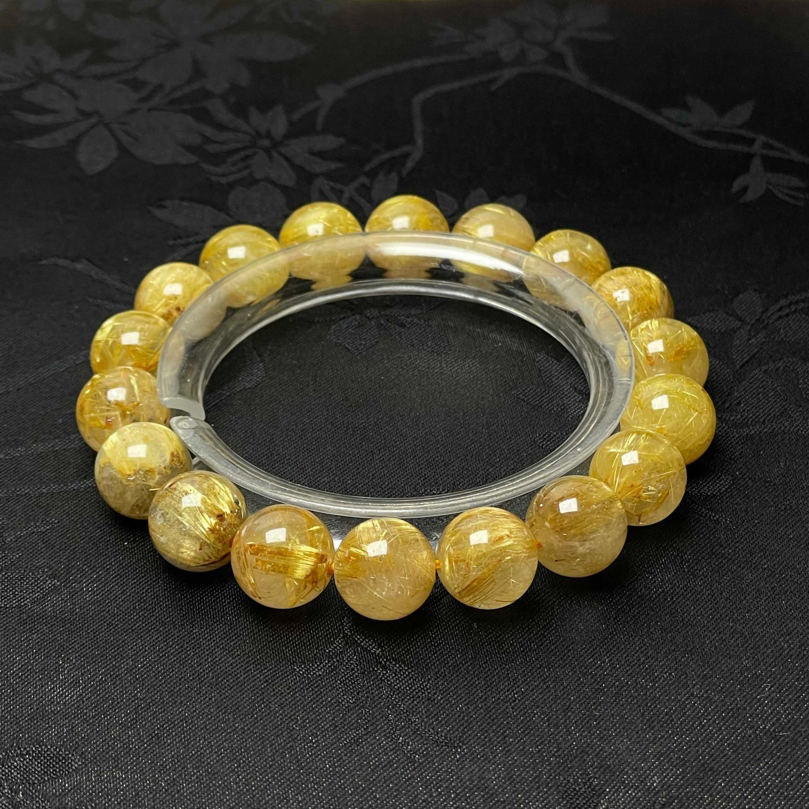 天然石 天然宝石☆【65A極!極満針ルチルクォーツ】☆ブレスレット 天然石 金運