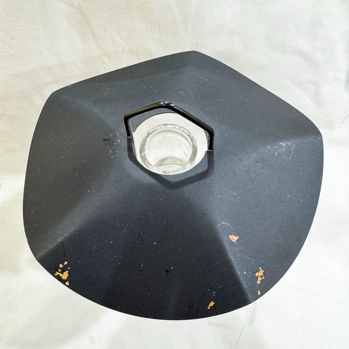 長期保管品○傘つきオイルランプ○持ち手付き 琥珀色 アンティーク