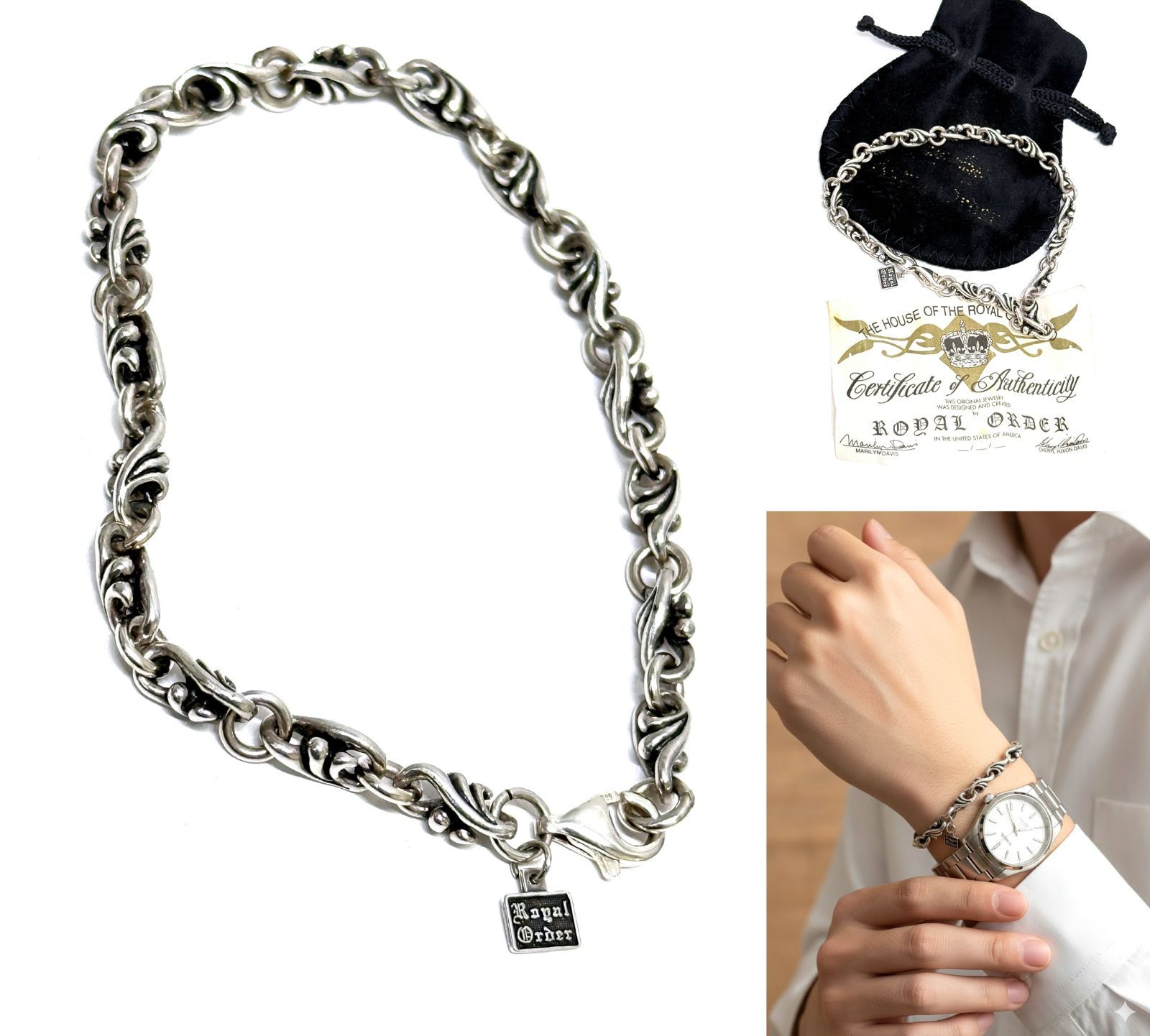 ロイヤルオーダー ORDER Quinnブレスレット 美品 ROYAL ORDER ロイヤルオーダー QUILL CHAIN クイルチェーン