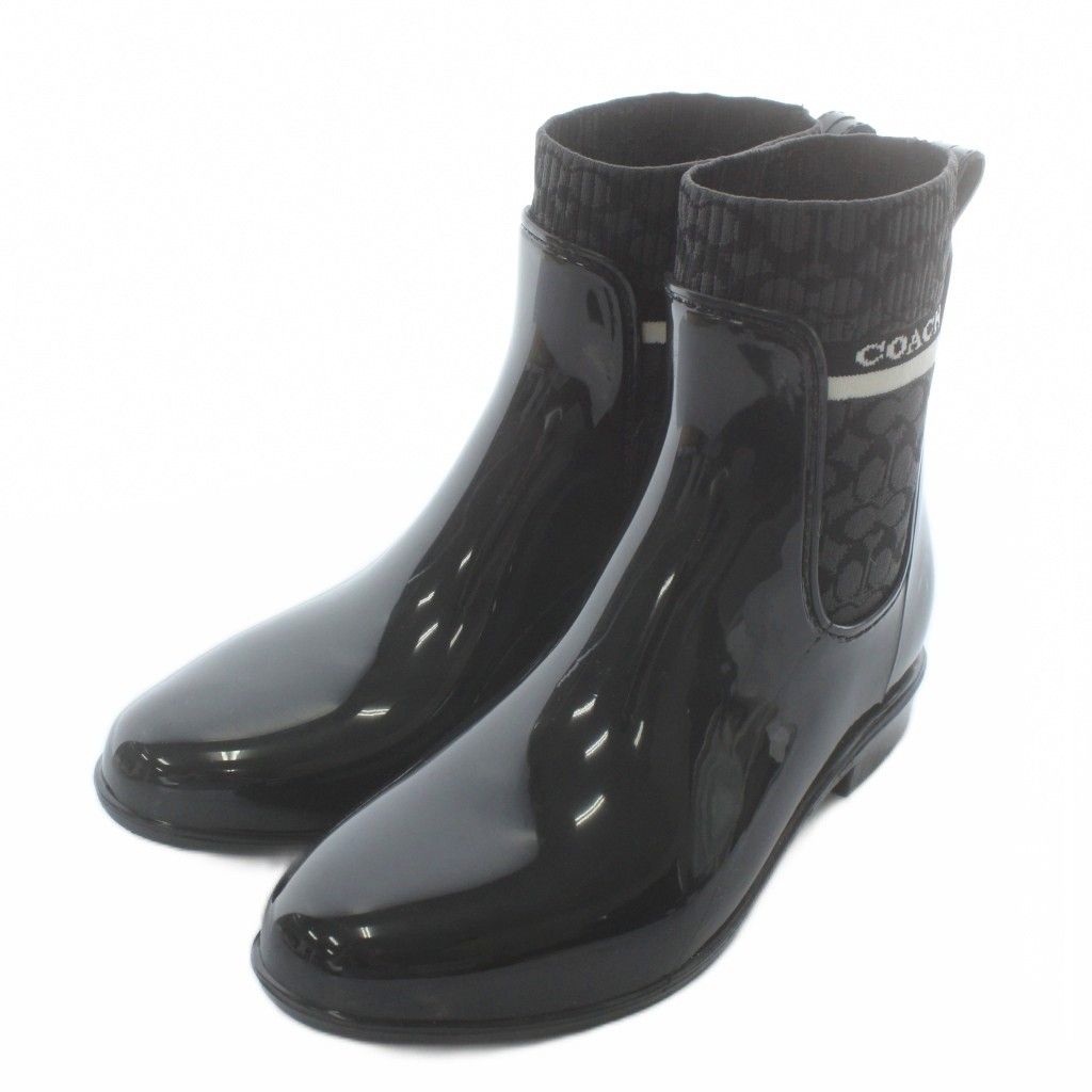コーチ COACH リビングトン レイン ブーティ 長靴 サイドゴア