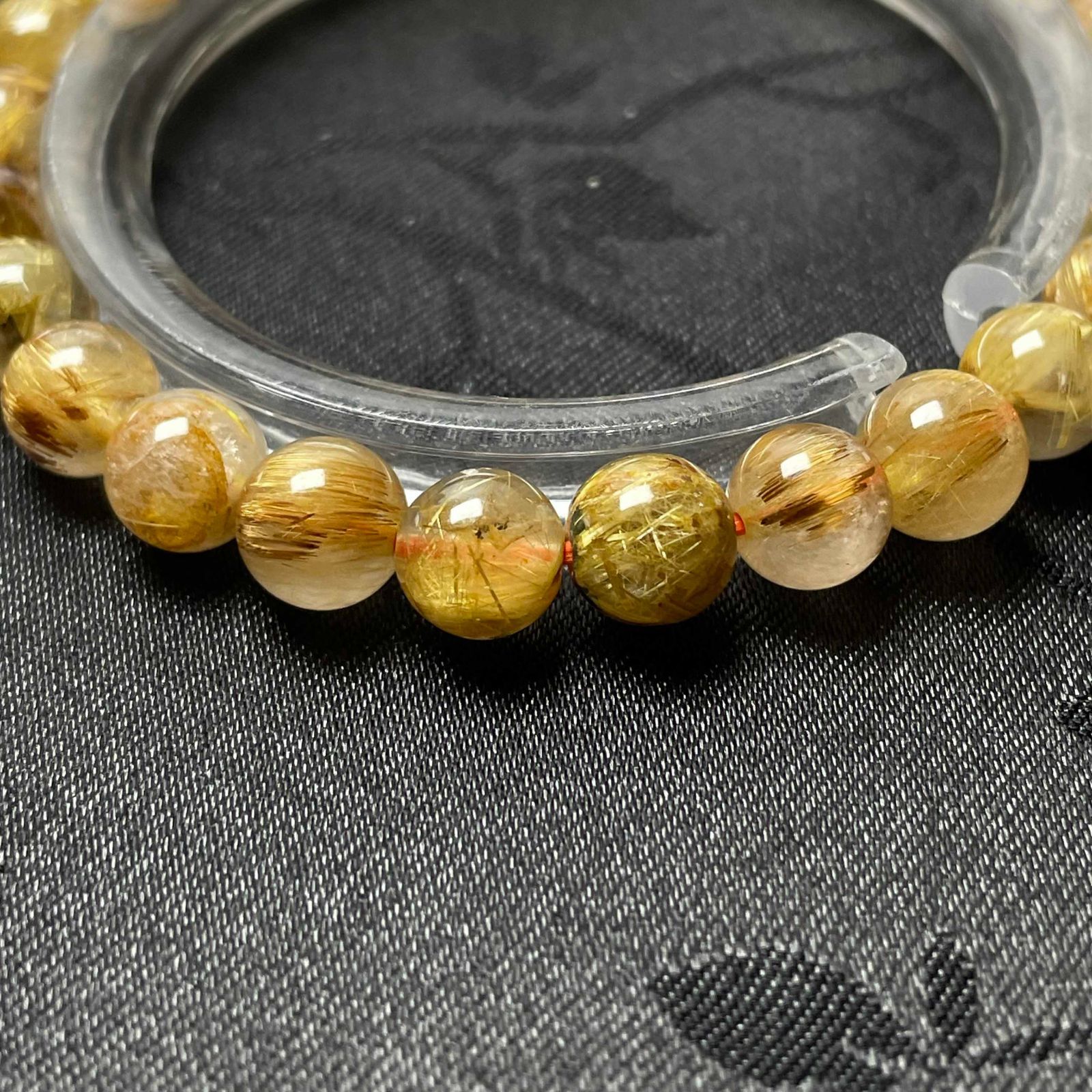 天然石☆【30A太陽花タイチンルチル】☆黄金針水晶ブレスレット 天然石