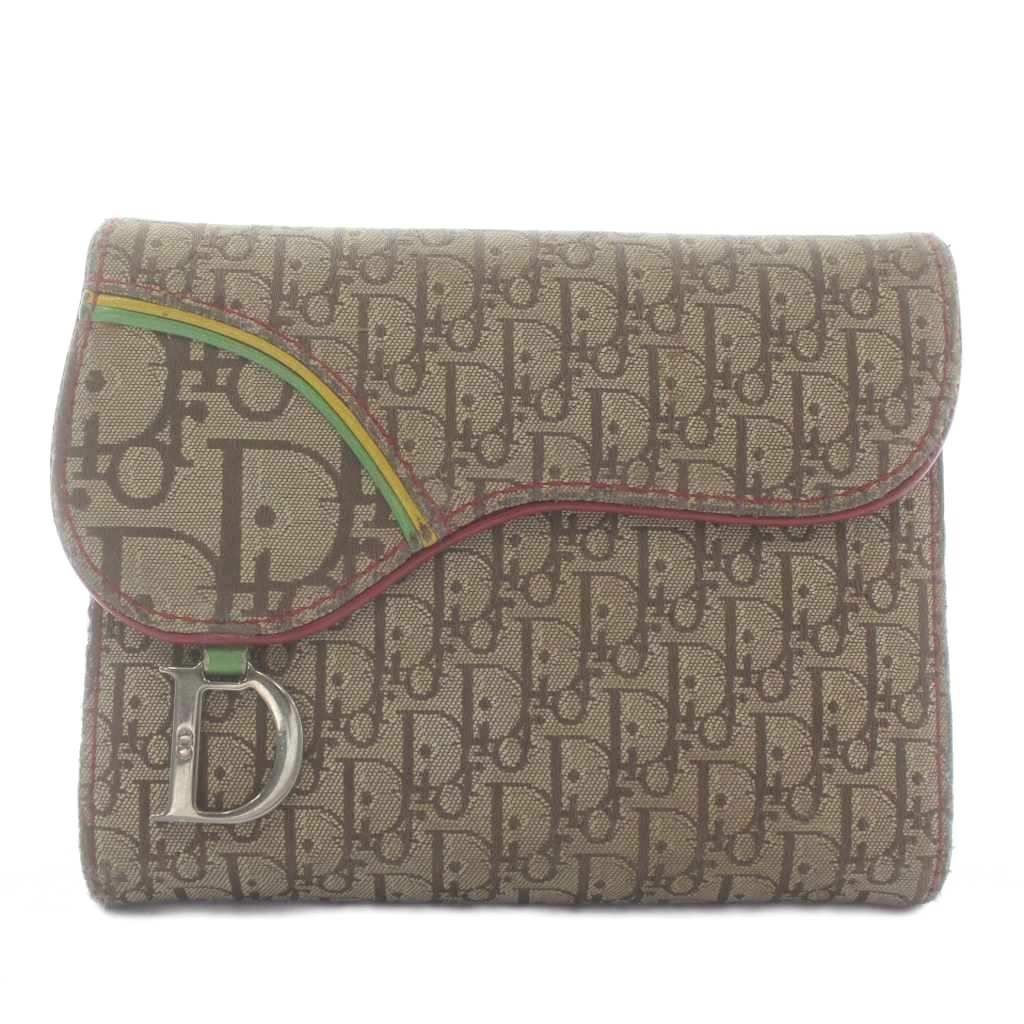 ✨Christian Dior トロッター ジャガードキャンバス レザー 折財布 クリスチャンディオール Christian Dior 手帳カバー 三つ折り