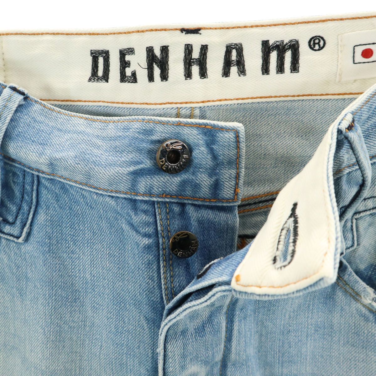 古着 DENHAM デンハム ヴィンテージ加工 スリムデニムパンツ W29 ブルー ジーンズ メンズ DENHAM デンハム ヴィンテージ加工 スリムデニムパンツ W29 ブルー