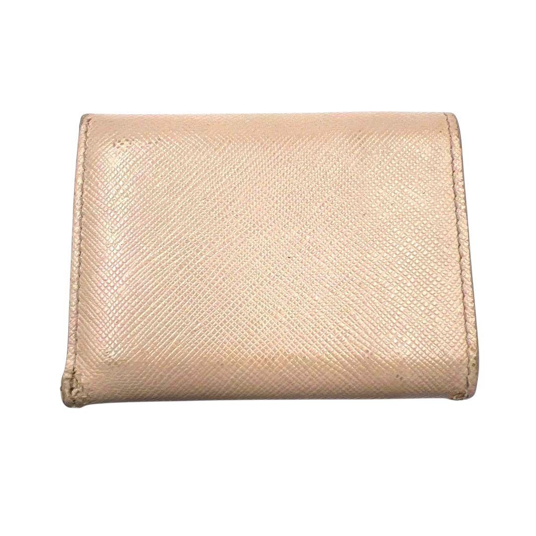 PRADA プラダ サフィアーノレザー 三つ折り財布 ベージュ 折りたたみ