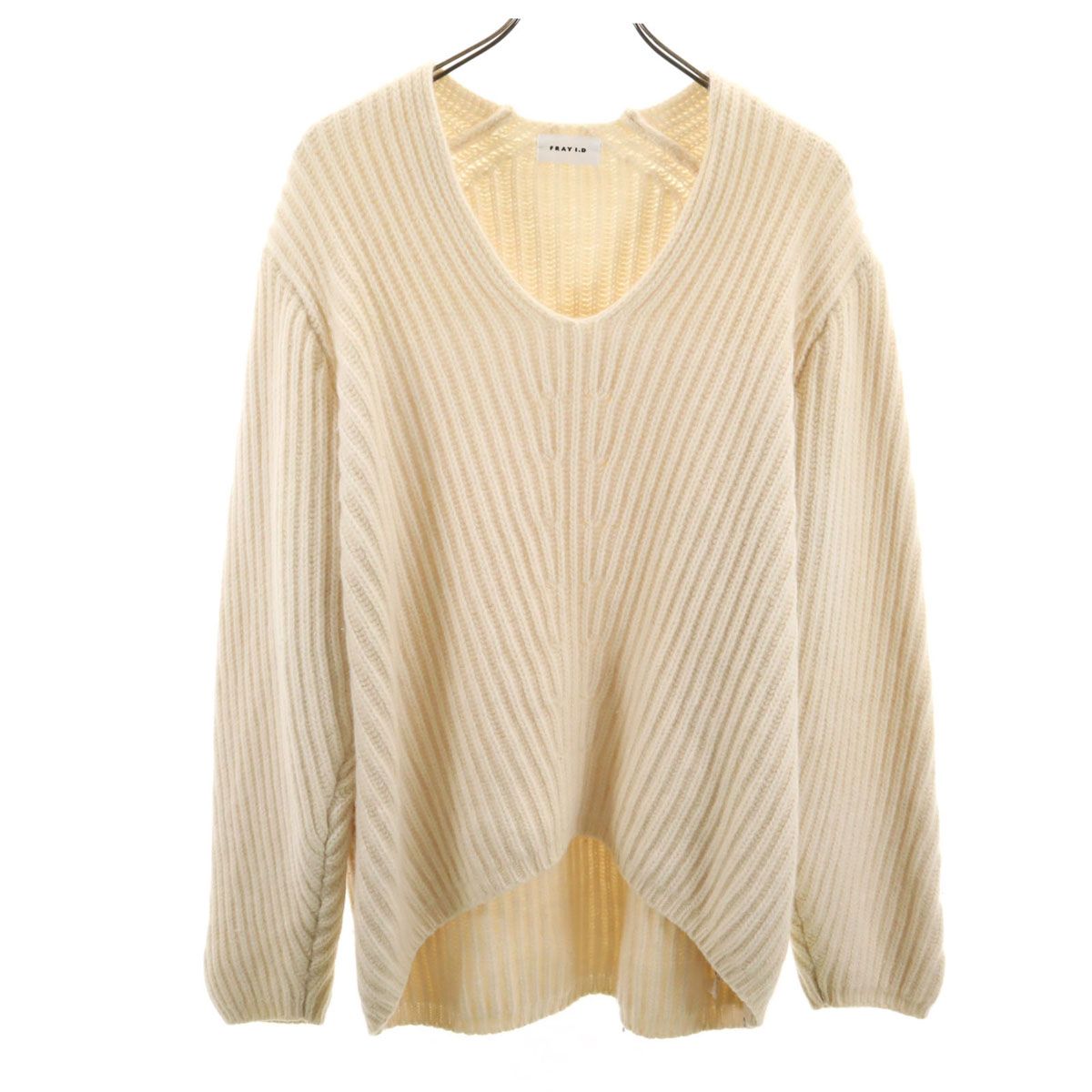 FRAY I.D フレイアイディー ウール 長袖 Vネック セーター F ホワイト