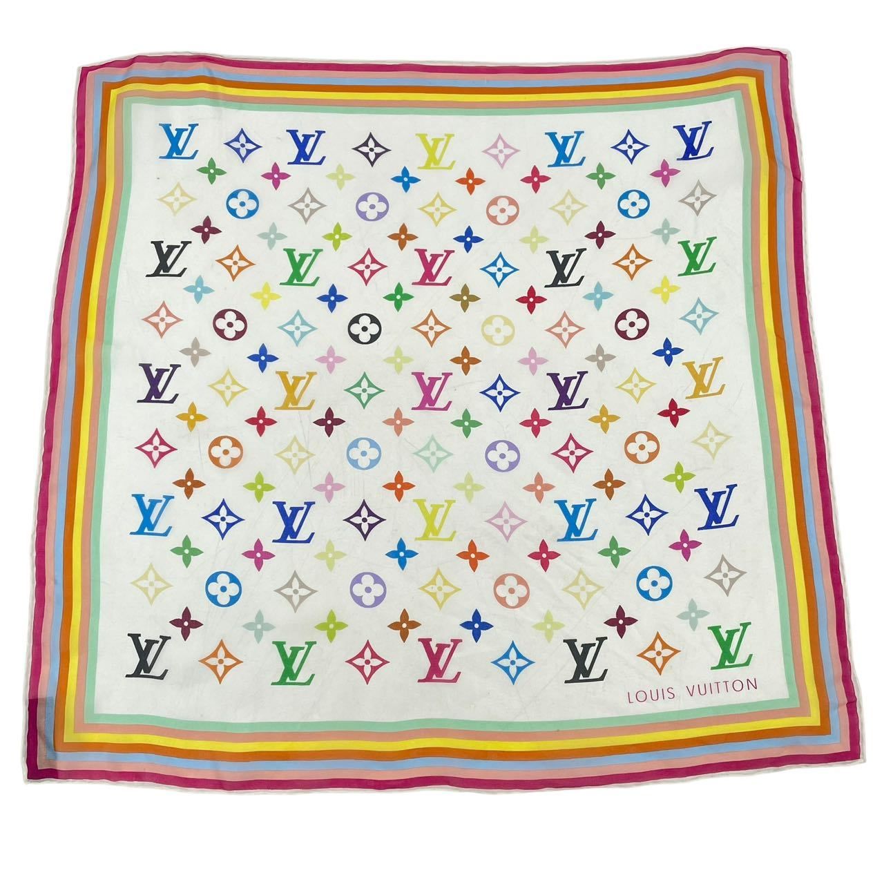 レア 極美品 LOUIS VUITTON ルイ ヴィトン スカーフ シルク モノグラム