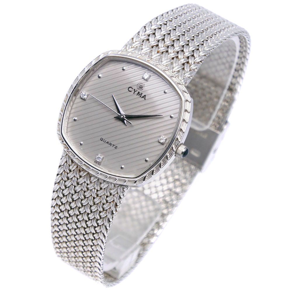 CYMA】シーマ 4Pダイヤ 604P ステンレススチール クオーツ アナログ