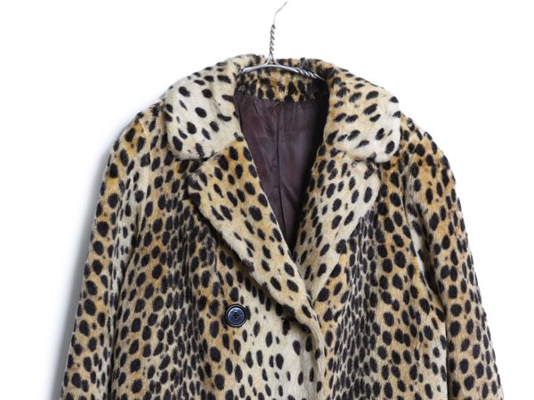 60s CHITA フェイクファー ハーフ コート レディース L 程