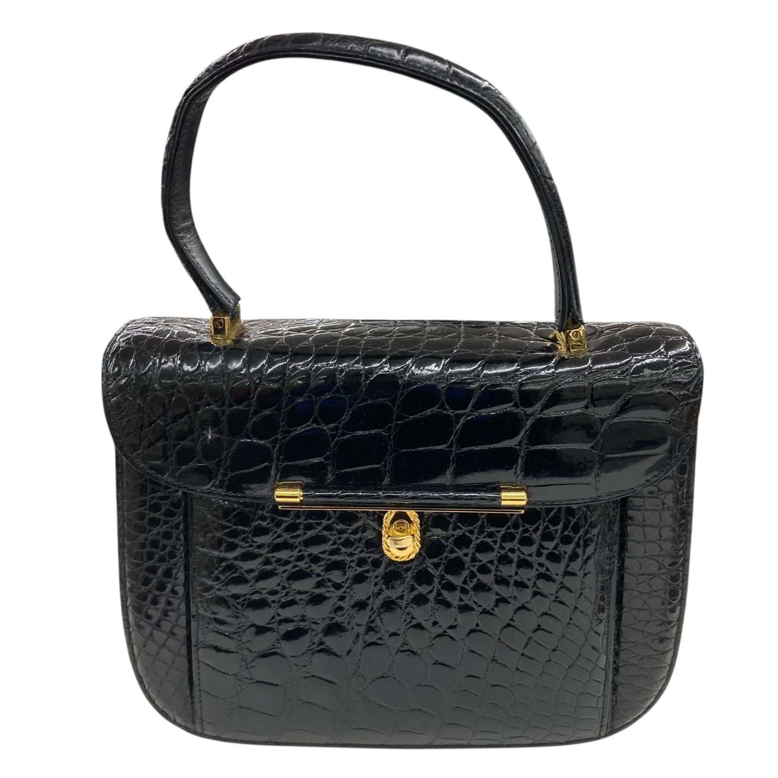 186000 JRA クロコダイル ハンドバッグ 黒 - メルカリ