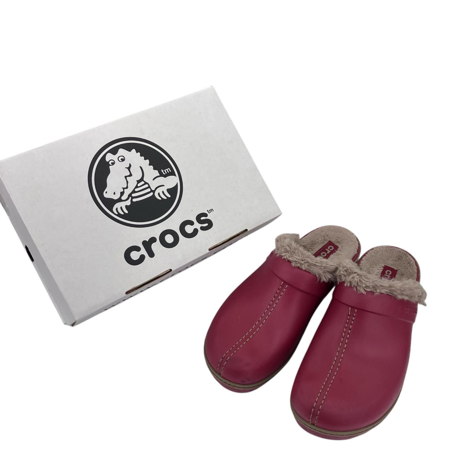 186001 Crocs クロックス コブラー ボア ファー サボサンダル 24cm
