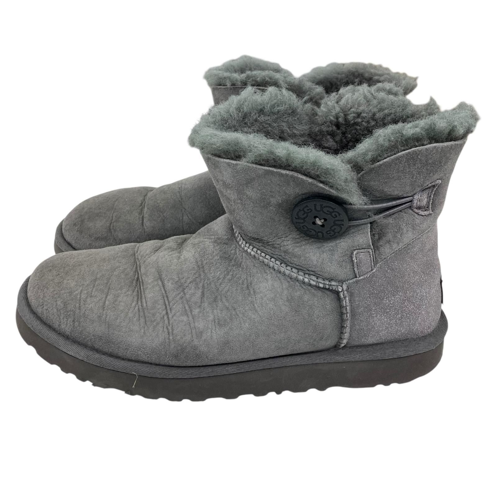 186000 現状品 UGG アグ ショートブーツ ムートンブーツ 25cm グレー