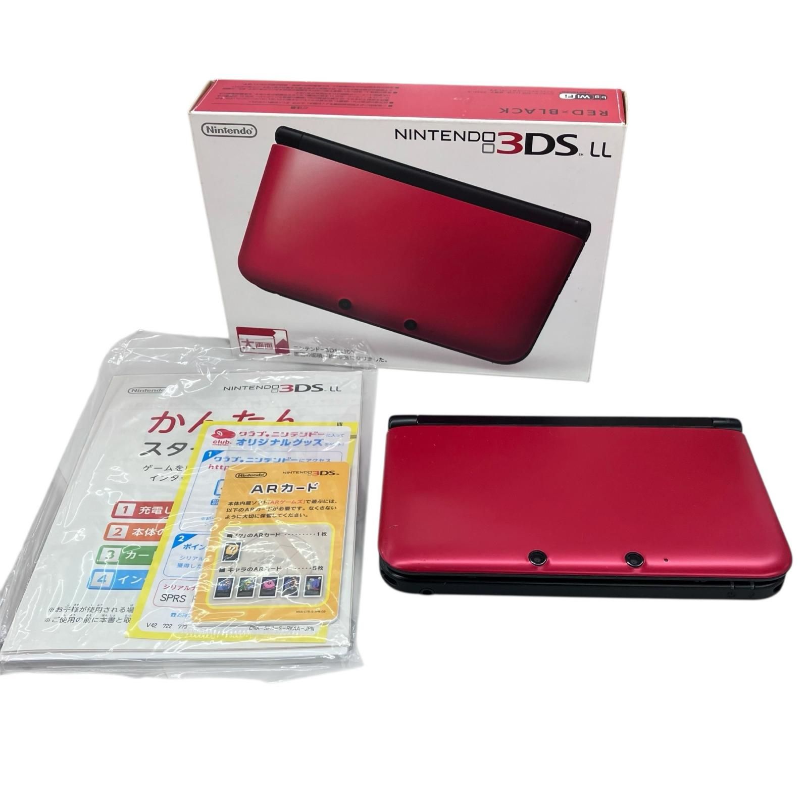 186000 Nintendo 任天堂 ニンテンドウ 3 DS LL ACアダプタ付き レッド ブラック