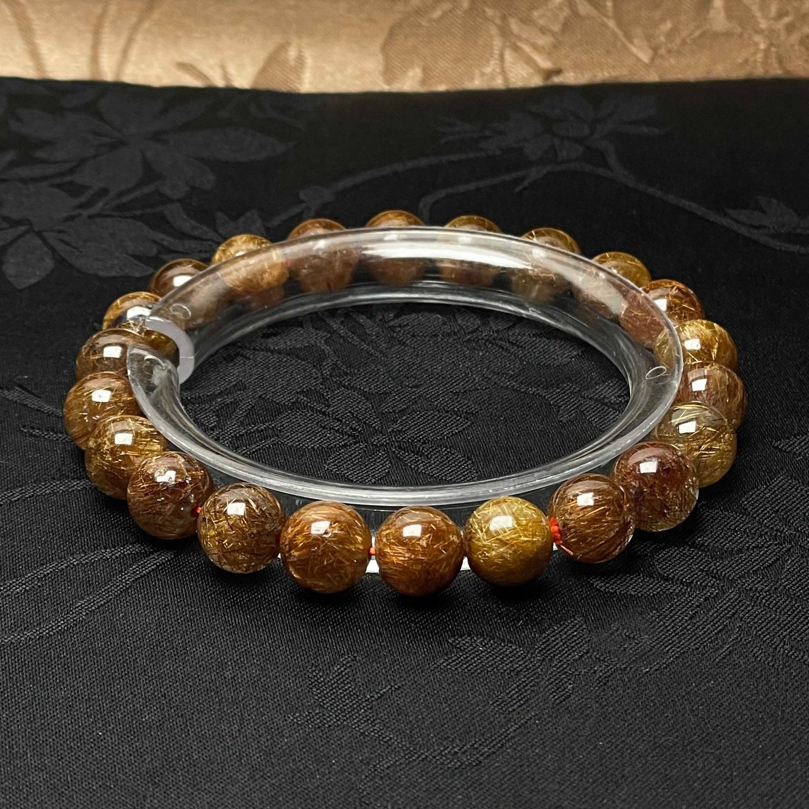 天然水晶☆【80A銅髪ルチルクォーツ】☆ブレスレット 天然石A 8.4-8.7