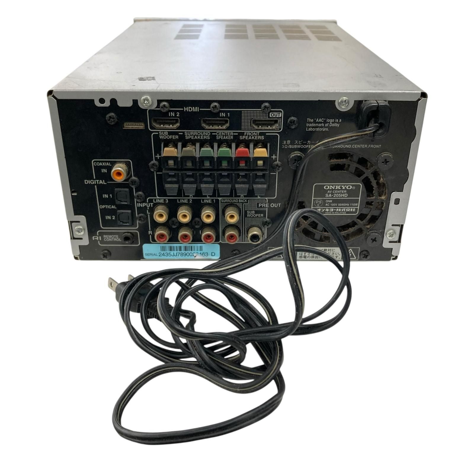 186000 通電確認のみ ONKYO オンキョー AVセンター スピーカーセット