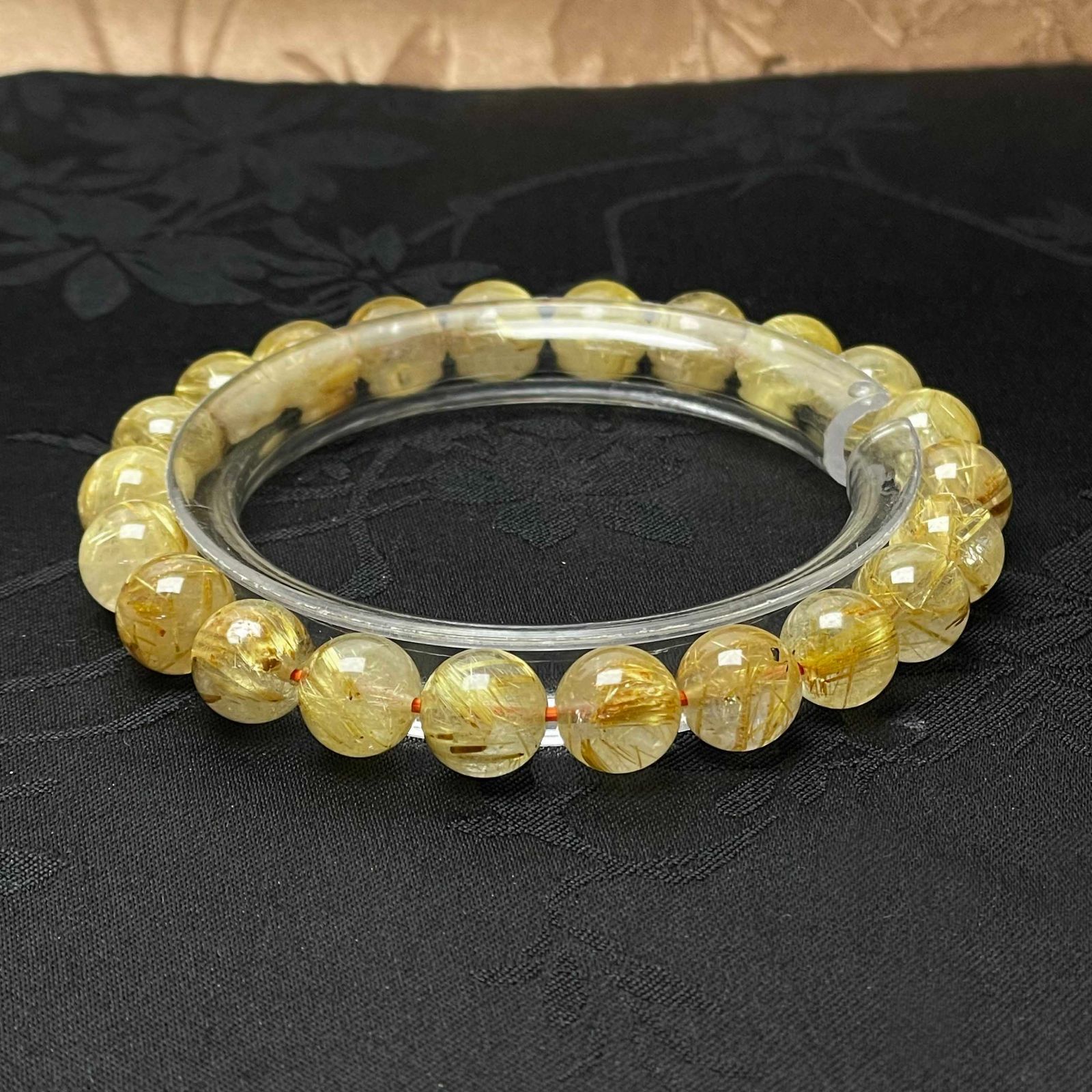 天然石☆【50A極!極満針ルチルクォーツ】☆ブレスレット 天然石A 金運