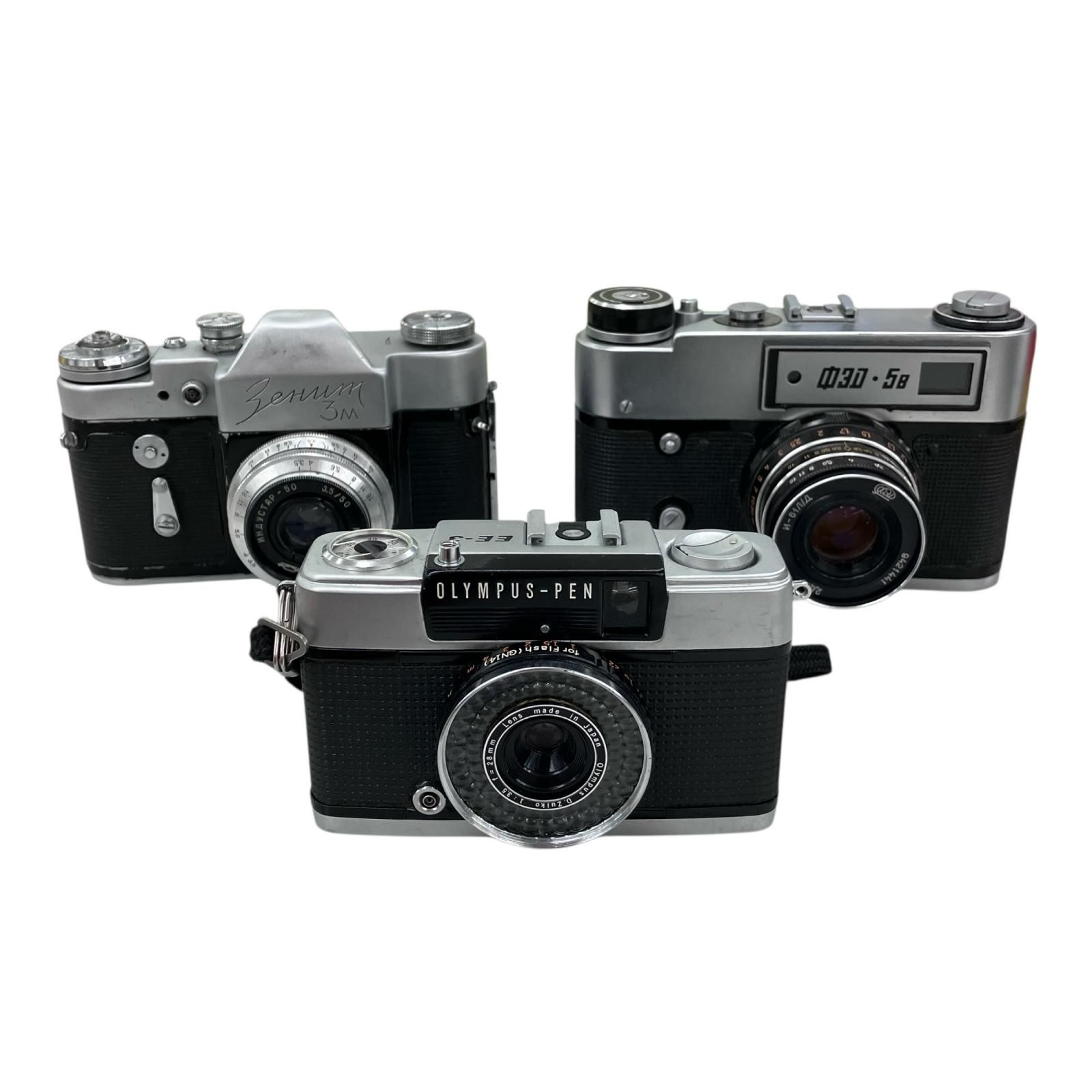 186001 動作未確認 フィルムカメラ OLYMPUS‐PEN EE-3 ZENIT-3M 3点
