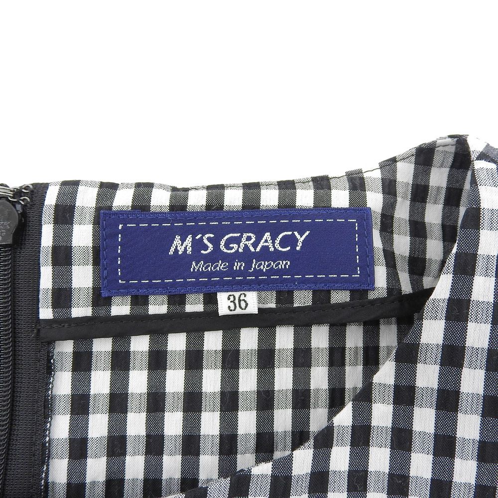 M'S GRACY エムズグレイシー 美品 ギンガムチェック リボン ワンピース