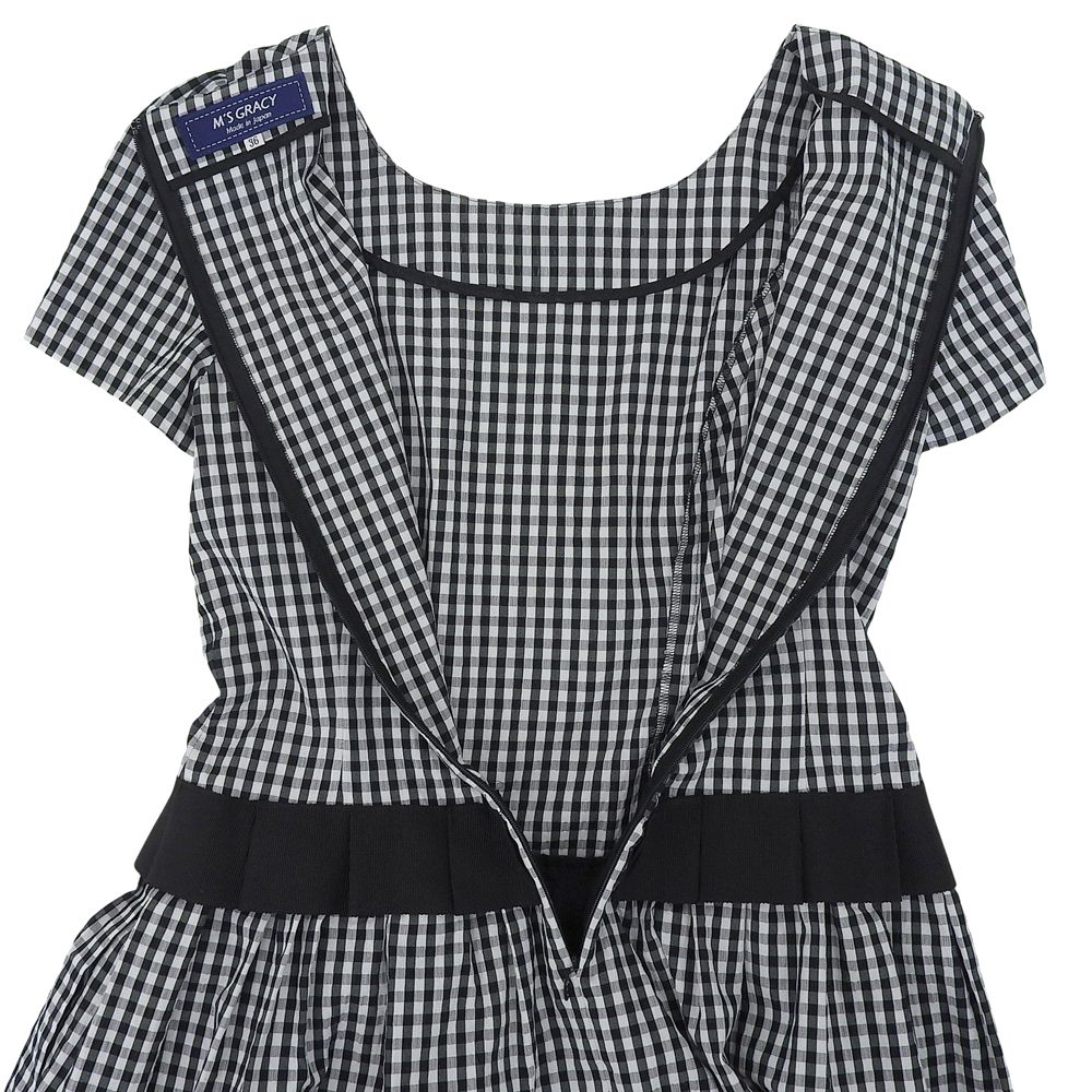 M'S GRACY エムズグレイシー 美品 ギンガムチェック リボン ワンピース