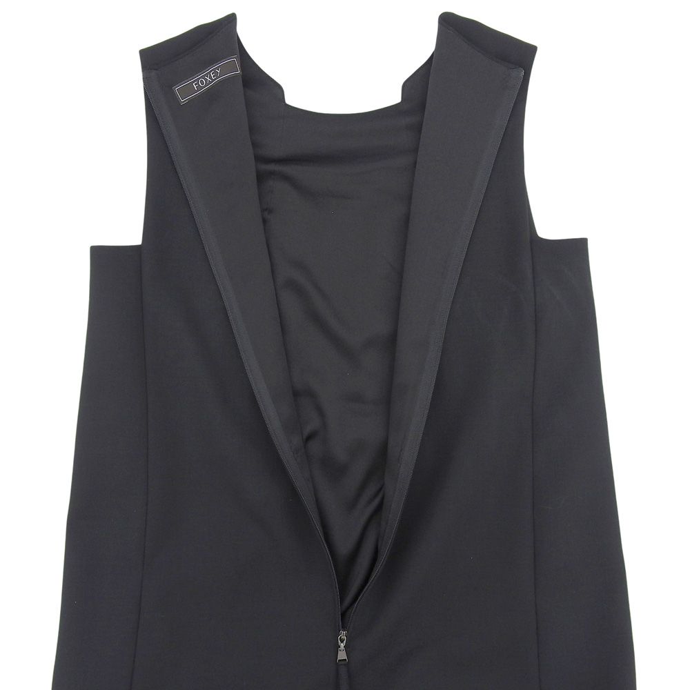 FOXEY フォクシー 美品 バックジップ ノースリーブ ワンピース