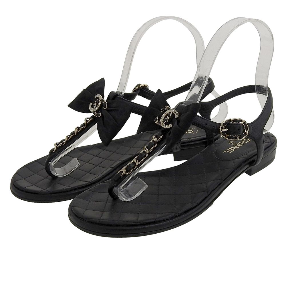 CHANEL シャネル 美品 マトラッセソール ココマーク ラインストーン