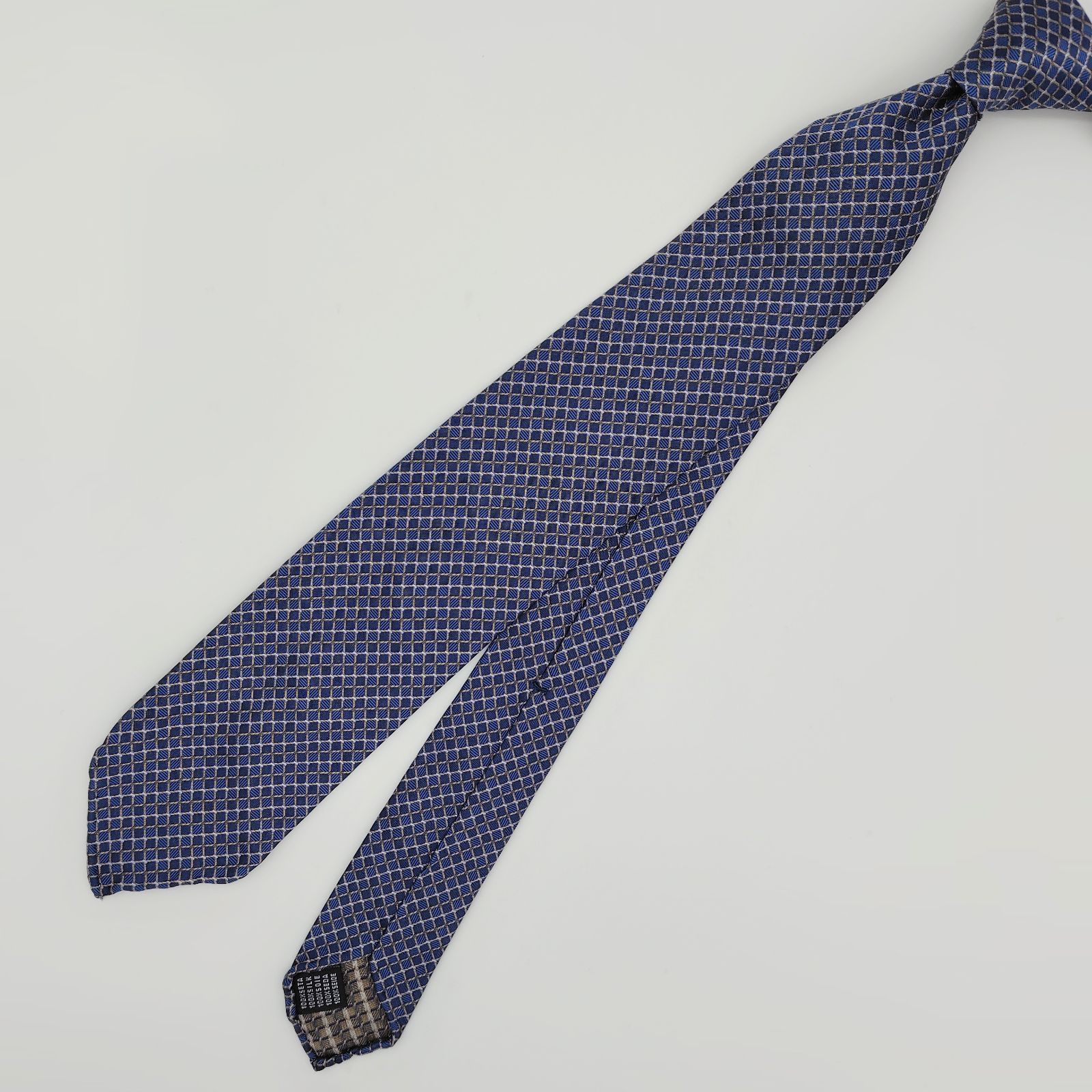 美品　タイユアタイ　ネクタイ　セッテピエゲ　ソリッド　ジャガード　ネイビー 極美品・新品】TIE YOUR TIE ネクタイ セッテピエゲ イタリア製 シルク