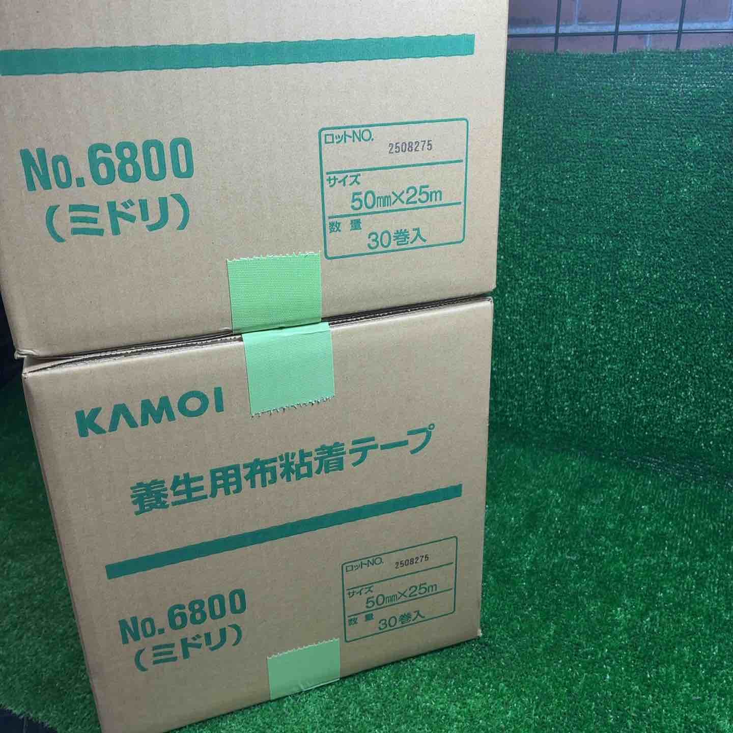 KAMOI 養生用布粘着テープ No 6800 ミドリ 50 mm 25 m 60巻 30巻入り 2箱セット
