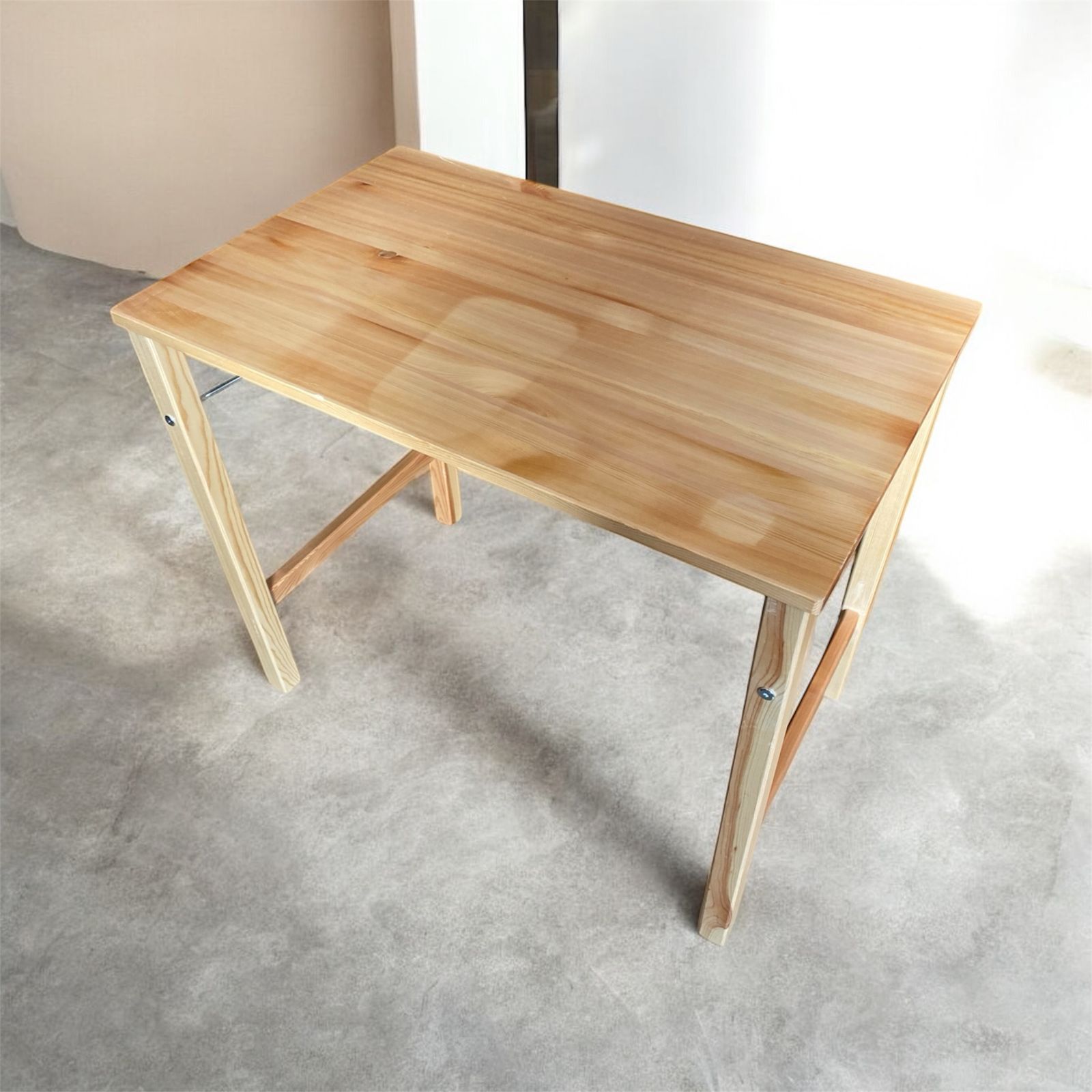 □無印良品 MUJI 折りたたみテーブル デスク 学習机 木製 ナチュラル