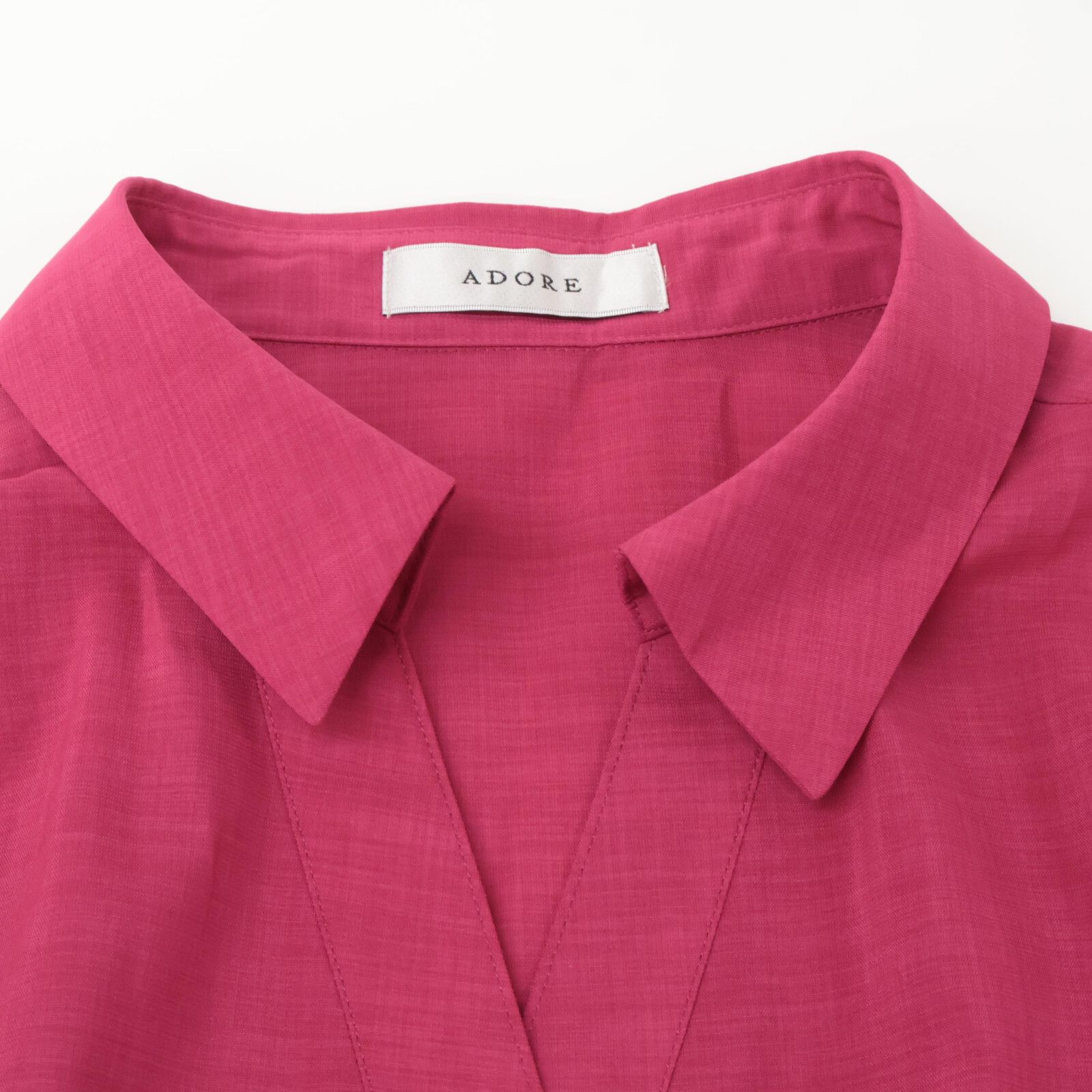 ADORE アドーア ウールシャツ ピンク 美品 lephil ルフィル ADORE アドーア 531-0140508 ﾋﾟﾝｸ ｼｱｰﾎﾞｲﾙｼｬﾂﾜﾝﾋﾟｰｽ 38 - メルカリ