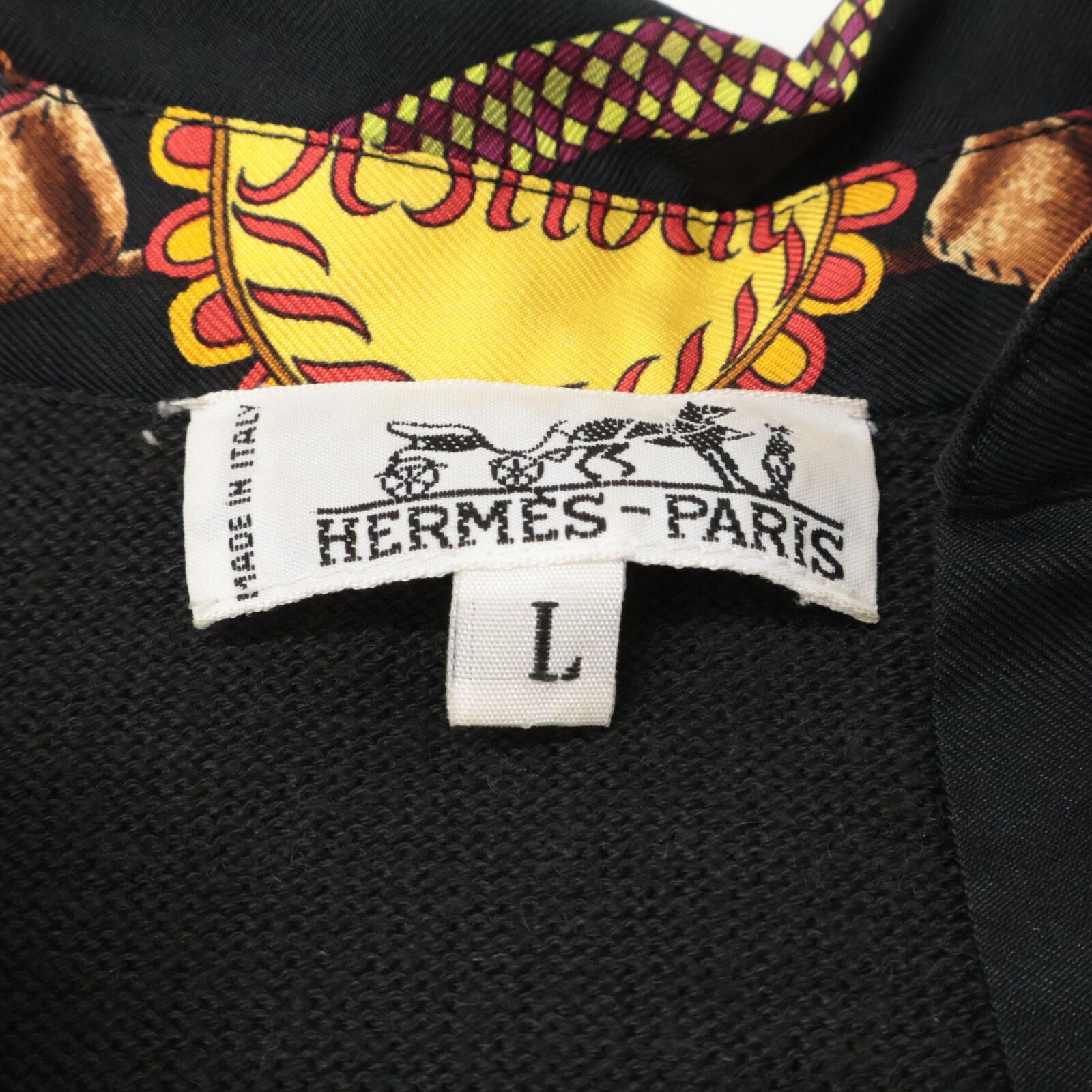 HERMES エルメス シルク ニット切替 総柄 長袖シャツ l - メルカリ