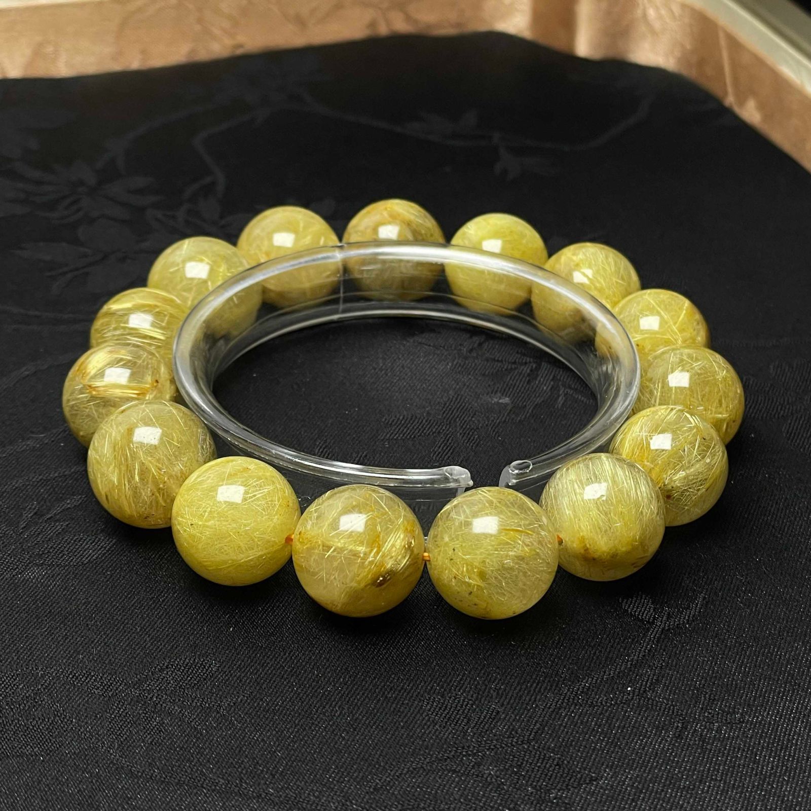 超大！天然石☆【70A極!極満針ルチルクォーツ】☆ブレスレット 天然石